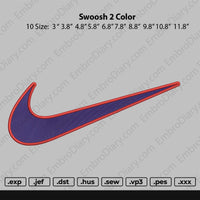 Swoosh 2 Color Embroidery