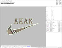 Swoosh AKAK Embroidery