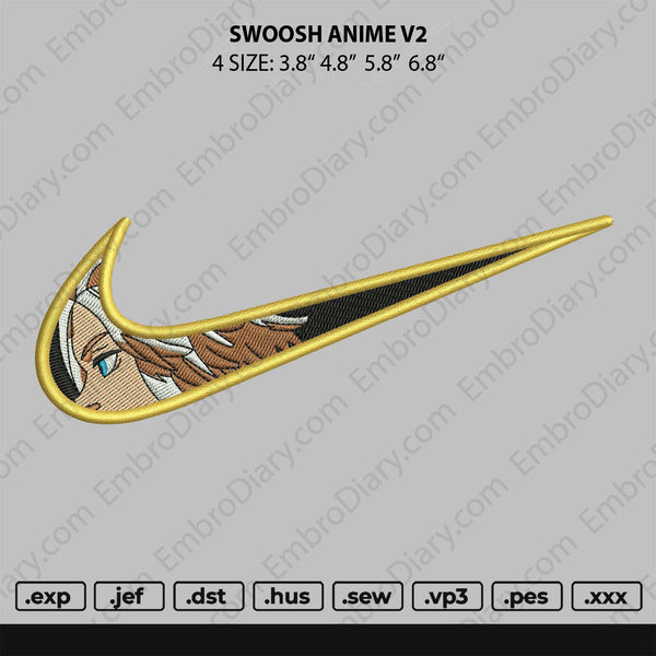 Swoosh Anime V2 Embroidery