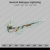 Swoosh Bakugou Lightning Embroidery