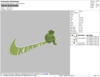 Swoosh Kermit Embroidery