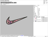 Swoosh Pink Stitch 02 Embroidery