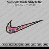 Swoosh Pink Stitch 02 Embroidery