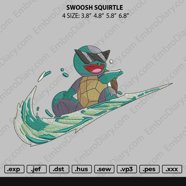 Swoosh Squirtle Embroidery