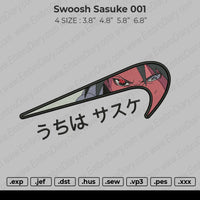 Swoosh Sasuke 001 Embroidery