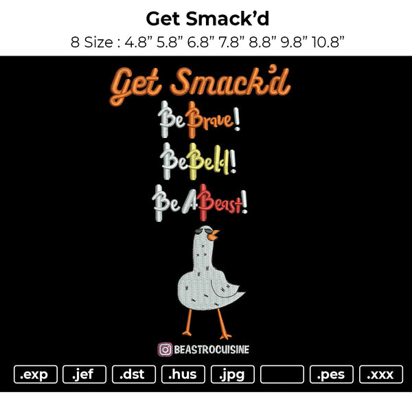 Get Smackd Embroidery File 6 sizes