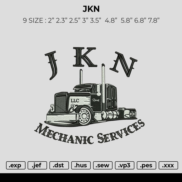 JKN Embroidery File 6 Size