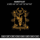 Hairstylist Embroidery File 6 sizes