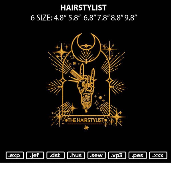Hairstylist Embroidery File 6 sizes