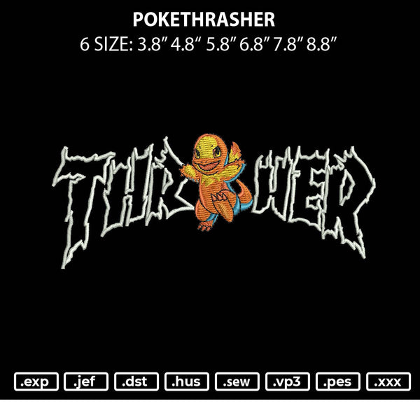 Pokethrasher Embroidery File 6 sizes