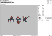 Three Spiderman Embroidery