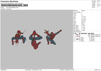 Three Spiderman Embroidery