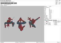 Three Spiderman Embroidery