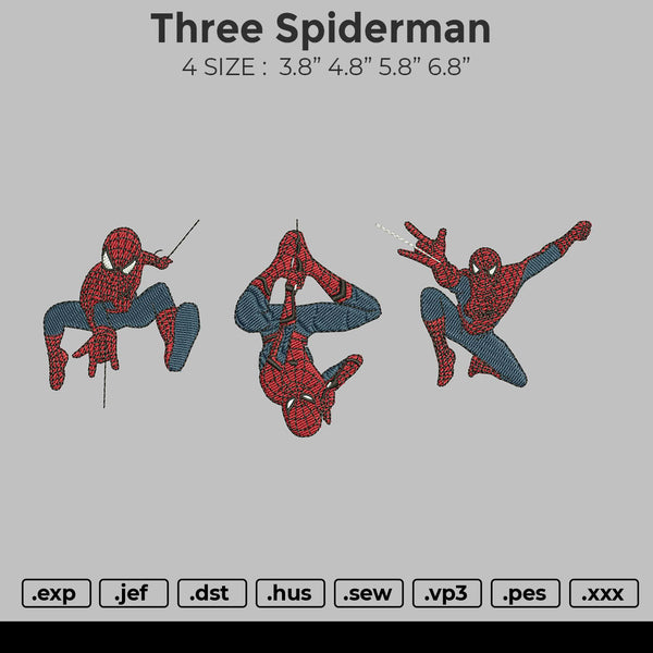 Three Spiderman Embroidery