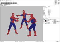 Three Spidermans Embroidery