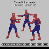 Three Spidermans Embroidery
