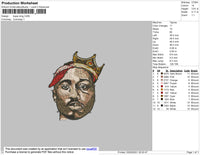 Tupac King Embroidery