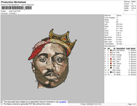 Tupac King Embroidery