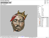 Tupac King Embroidery