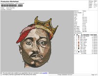 Tupac King Embroidery