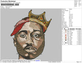 Tupac King Embroidery
