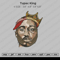 Tupac King Embroidery