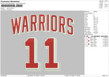 Warriors, 11, & text Embroidery
