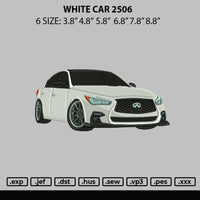 White Car Embroider File 6 sizes