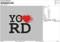 Yo Love Rd Embroidery File 6 sizes